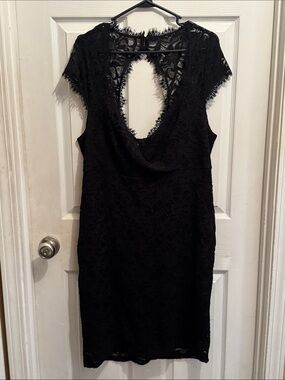 NWT Torrid Black Lace Surplice Skater Dress - Size 1 / 1X